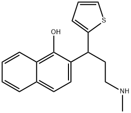 2-[3-(メチルアミノ)-1-(チオフェン-2-イル)プロピル]ナフタレン-1-オール 化学構造式