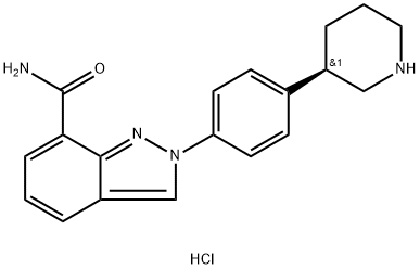 (R)-2-(4-(piperidin-3-yl)phenyl)-2H-indazole-7-carboxamide hydrochloride Structure
