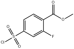 甲基 4-(氯磺酰)-2-氟苯酸盐, 1063733-16-3, 结构式
