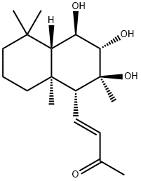 3-Buten-2-one,4-[(1R,2S,3S,4R,4aS,8aS)-decahydro-2,3,4-trihydroxy-2,5,5,8a-tetramethyl-1-naphthalenyl]-,(3E)- Structure