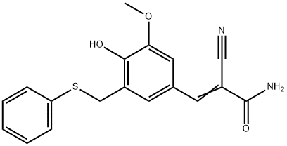 2-Propenamide,2-cyano-3-[4-hydroxy-3-methoxy-5-[(phenylthio)methyl]phenyl]- Struktur