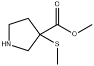 methyl3-(methylthio)pyrrolidine-3-carboxylate Struktur