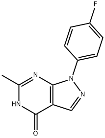 1-(4-fluorophenyl)-6-methyl-1,5-dihydro-4H-pyrazolo[3,4-d]pyrimidin-4-one Struktur