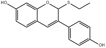 2H-1-Benzopyran-7-ol, 2-(ethylthio)-3-(4-hydroxyphenyl)-|1096621-42-9