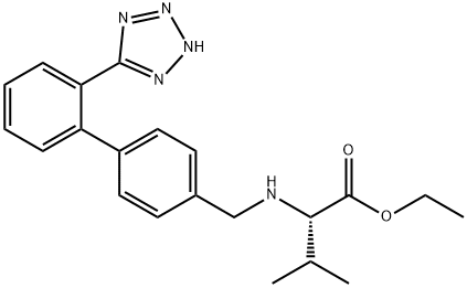 (S)-ethyl 2-(((2'-(1H-tetrazol-5-yl)-[1,1'-biphenyl]-4-yl)methyl)amino)-3-methylbutanoate Structure