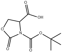 N-BOC-RS-2-恶唑烷酮-4-羧酸, 113525-84-1, 结构式