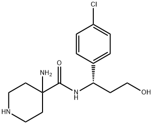 (S)-4-amino-N-(1-(4-chlorophenyl)-3-hydroxypropyl)piperidine-4-carboxamide Struktur