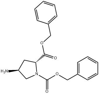 (2R,4S)- 4-amino-1,2-Pyrrolidinedicarboxylic acid-1,2-bis(phenylmethyl) ester Structure