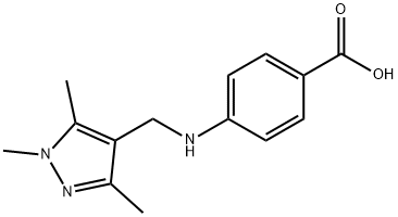 4-((1,3,5-trimethyl-1H-pyrazol-4-yl)methylamino)benzoic acid|