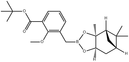 2-METHOXY-3-(2,9,9-TRIMETHYL-3,5-DIOXA-4-BORA-TRICYCLO[6.1.1.02,6]DEC-4-YLMETHYL)-BENZOIC ACID TERT-BUTYL ESTER 结构式