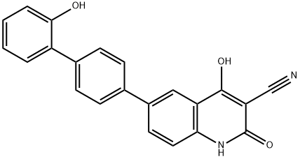 4-羟基-6-{2'-羟基-[1,1'-联苯]-4-基}-2-氧代-1,2-二氢喹啉-3-甲腈 结构式