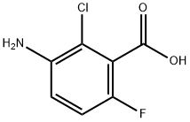 3-Amino-2-chloro-6-fluoro-benzoic acid, 1186194-01-3, 结构式