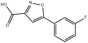 5-(3-fluorophenyl)isoxazole-3-carboxylic acid, 1188032-12-3, 结构式