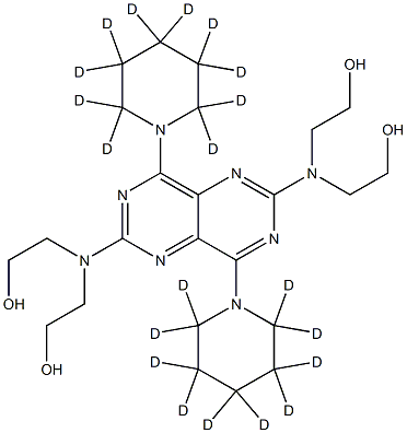 2-[[2-[bis(2-hydroxyethyl)amino]-4,8-bis(2,2,3,3,4,4,5,5,6,6-decadeuteriopiperidin-1-yl)pyrimido[5,4-d]pyrimidin-6-yl]-(2-hydroxyethyl)amino]ethanol Structure