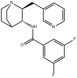 3,5-difluoro-N-((2S,3R)-2-(pyridin-3-ylmethyl)quinuclidin-3-yl)benzamide,1196701-27-5,结构式