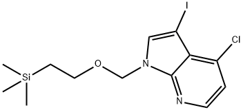 4-chloro-3-iodo-1-((2-(trimethylsilyl)ethoxy)methyl)-1H-pyrrolo[2,3-b]pyridine 化学構造式