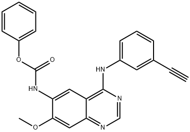 phenyl (4-((3-ethynylphenyl)amino)-7-methoxyquinazolin-6-yl)carbamate Structure