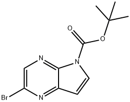 2-溴-5H-吡咯[2,3-B]吡嗪-5-羧酸叔丁酯, 1207625-13-5, 结构式