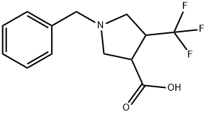 1-苄基-4-(三氟甲基)吡咯烷-3-羧酸, 1210383-94-0, 结构式