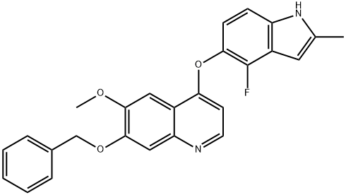 4-(4-fluoro-2-methyl-1H-indol-5-yloxy)-6-methoxy-7-benzyloxyquinoline Structure