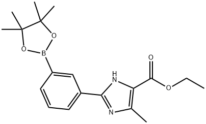 5-METHYL-2-[3-(4,4,5,5-TETRAMETHYL-[1,3,2]DIOXABOROLAN-2-YL)-PHENYL]-3H-IMIDAZOLE-4-CARBOXYLIC ACID ETHYL ESTER, 1217340-89-0, 结构式