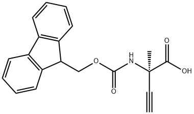 (R)-2-(((((9H-芴-9-基)甲氧基)羰基)氨基)-2-甲基丁-3-炔酸 结构式