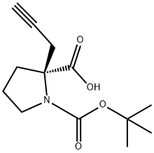 (S)-1-(TERT-ブチルトキシカルボニル)-2-(プロプ-2-イン-1-イル)ピロリジン-2-カルボン酸 化学構造式