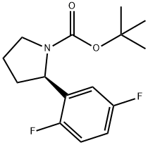 (R)-2-(2,5-二氟苯基)吡咯烷-1-羧酸叔丁酯 结构式