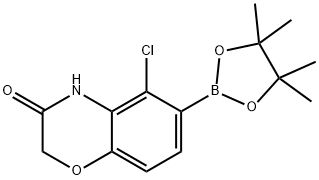 5-氯-6-(4,4,5,5-四甲基-1,3,2-二氧杂硼烷-2-基)-2H-苯并[B][1,4]噁嗪-3(4H)-酮 结构式