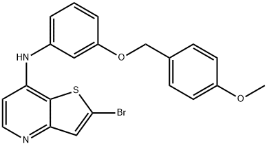 2-Bromo-N-{3-[(4-methoxyphenyl)methoxy]phenyl}thieno[3,2-b]pyridin-7-amine|2-Bromo-N-{3-[(4-methoxyphenyl)methoxy]phenyl}thieno[3,2-b]pyridin-7-amine