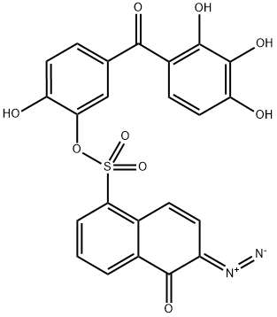 1-Naphthalenesulfonic acid, 6-diazo-5,6-dihydro-5-oxo-,2-hydroxy-5-(2,3,4-trihydroxybenzoyl)phenyl ester 结构式