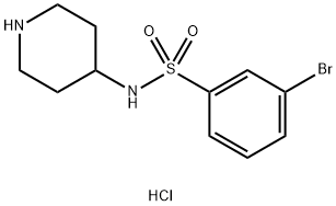 3-Bromo-N-(piperidin-4-yl)benzenesulfonamide hydrochloride Struktur