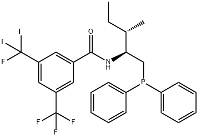 N-[(1S,2S)-1-[(二苯膦基)甲基]-2-甲基丁基]-3,5-二(三氟甲基)苯甲酰胺, 1239019-66-9, 结构式