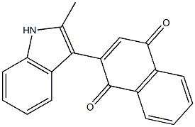 2-(2-甲基-1H-吲哚-3-基)萘-1,4-二酮, 123973-75-1, 结构式