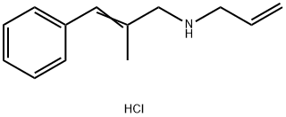 [(2E)-2-メチル-3-フェニルプロプ-2-エン-1-イル](プロプ-2-エン-1-イル)アミン塩酸塩 化学構造式