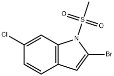 6-氯-2-溴-1-甲磺酰基-1H-吲哚, 1259576-94-7, 结构式