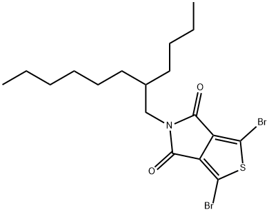 1,3-二溴-5-(2-丁基辛基)-4H-噻吩并[3,4-C]吡咯-4,6(5H)-二酮, 1262241-50-8, 结构式