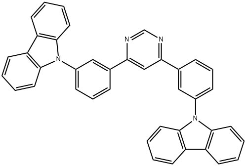 4,6-双(3-(9H-咔唑-9-基)苯基)嘧啶,1262678-77-2,结构式