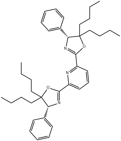 2,6-双[(4R)-5,5-二丁基-4,5-二氢-4-苯基-2-恶唑基]吡啶, 1264833-05-7, 结构式
