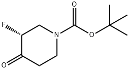 tert-butyl (3R)-3-fluoro-4-oxopiperidine-1-carboxylate, 1266339-10-9, 结构式