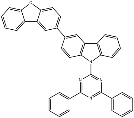 3-(2-Dibenzofuranyl)-9-(4,6-diphenyl-1,3,5-triazin-2-yl)-9H-carbazole Struktur