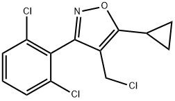 4-(chloromethyl)-5-cyclopropyl-3-(2,6-dichlorophenyl)-1,2-oxazole Struktur