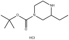 3-乙基哌嗪-1-甲酸叔丁酯盐酸盐, 1269446-87-8, 结构式