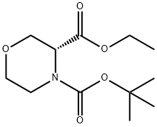 (R)-tert-butyl ethyl morpholine-3,4-dicarboxylate Struktur