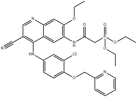 1269662-79-4 磷酸,P-〔2 - 〔〔4 - 〔〔3-氯-4-(2-吡啶基甲氧基)苯基〕氨基〕-3-氰基-7-乙氧基-6-喹啉基〕氨基〕-2-氧代乙基〕 - ,二乙酯