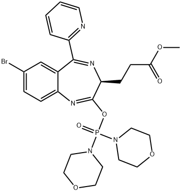 METHYL 3-[(3S)-2-{[BIS(MORPHOLIN-4-YL)PHOSPHOROSO]OXY}-7-BROMO-5-(PYRIDIN-2-YL)-3H-1,4-BENZODIAZEPIN-3-YL]PROPANOATE 结构式