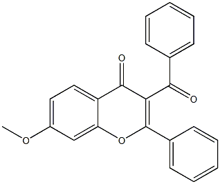 4H-1-Benzopyran-4-one, 3-benzoyl-7-methoxy-2-phenyl- Struktur