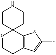 2'-fluoro-4',5'-dihydrospiro[piperidine-4,7'-thieno[2,3-c]pyran] hydrochloride 结构式