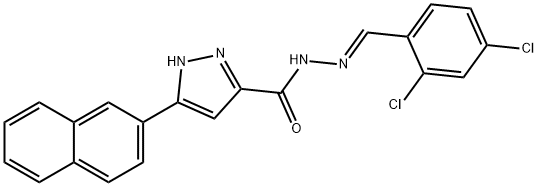 (E)-N-(2,4-dichlorobenzylidene)-3-(naphthalen-2-yl)-1H-pyrazole-5-carbohydrazide Struktur