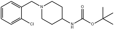 TERT-ブチル 1-(2-クロロベンジル)ピペリジン-4-イルカルバメート 化学構造式